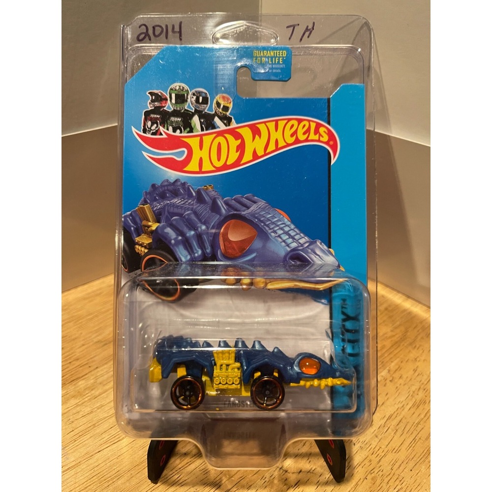 Hot Wheels 2014 HW City Fangster Treasure Hunt Blue Yellow Dino Riders 43/250